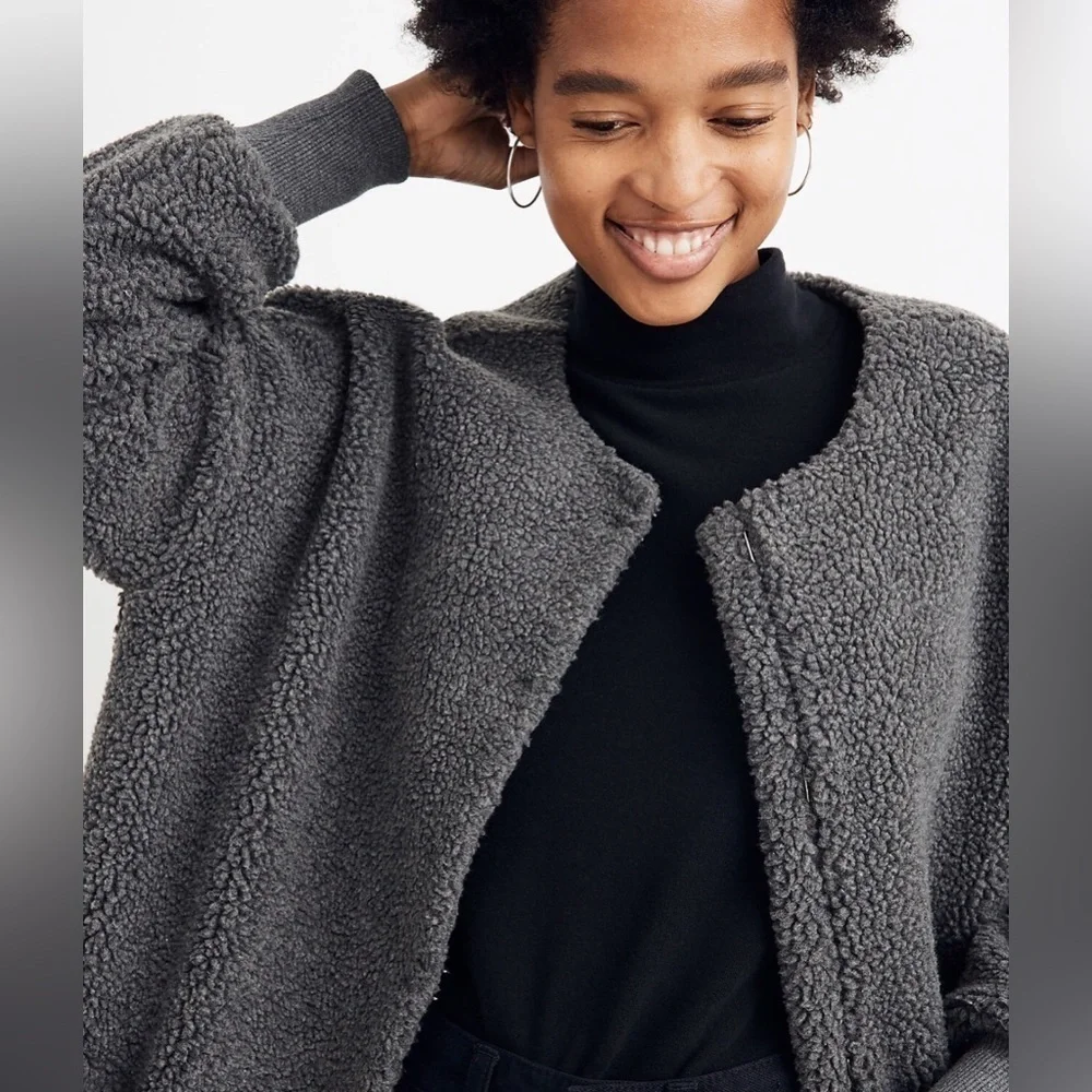 Madewell Bonded Sherpa Cocoon Coat NWT - Picture 2 of 5